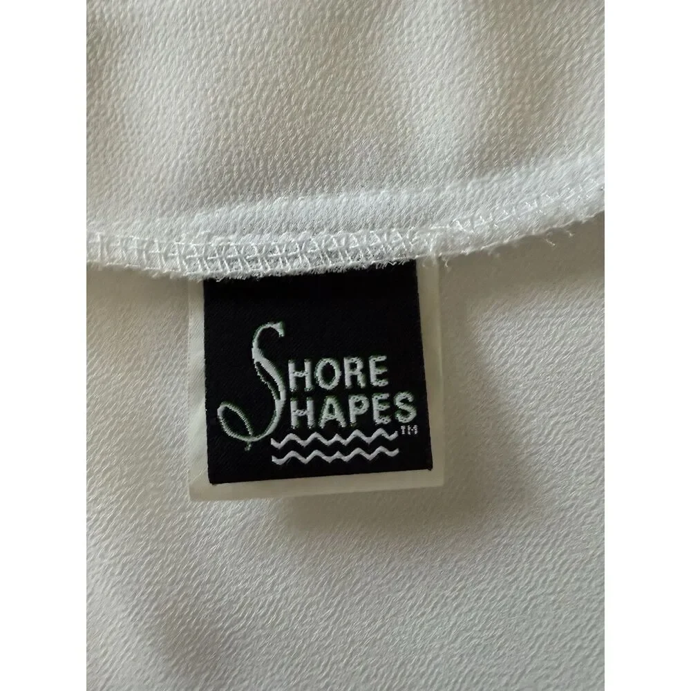 Shore Shapes White Sheer Beach Coverup Flare Sleeve Asymmetric Hem Relaxed 2X